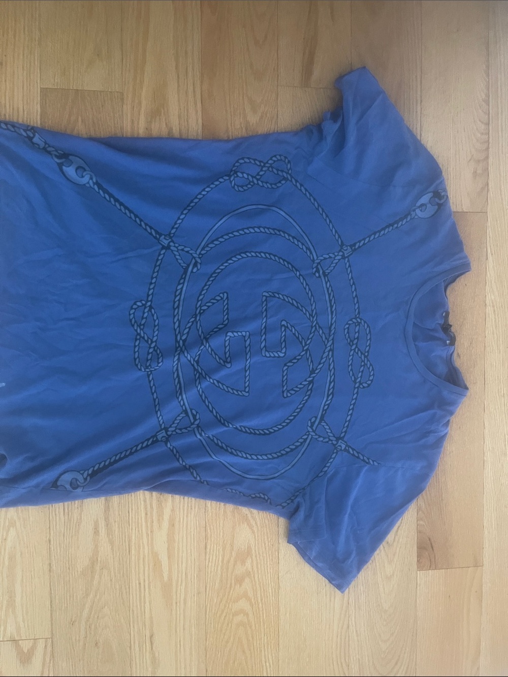 Gucci Blue Rope Emblem Graphic Men's Shirt